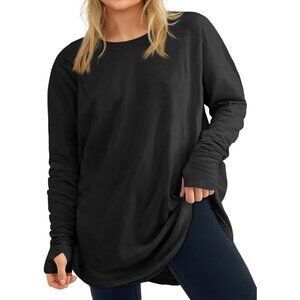 Women's Plus Size Long Sleeve Crew Neck Tunic Top Casual Comfy Basic T